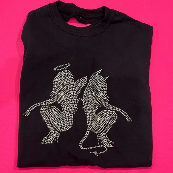 💥SOLD💥O-Mighty Devil & Angel Crystal💥 Rhinestone top - Picture 1 of 12